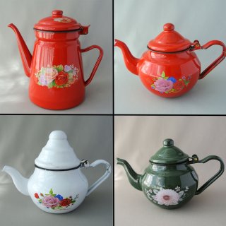 昭和レトロ風なホーローティポット入荷しました♪