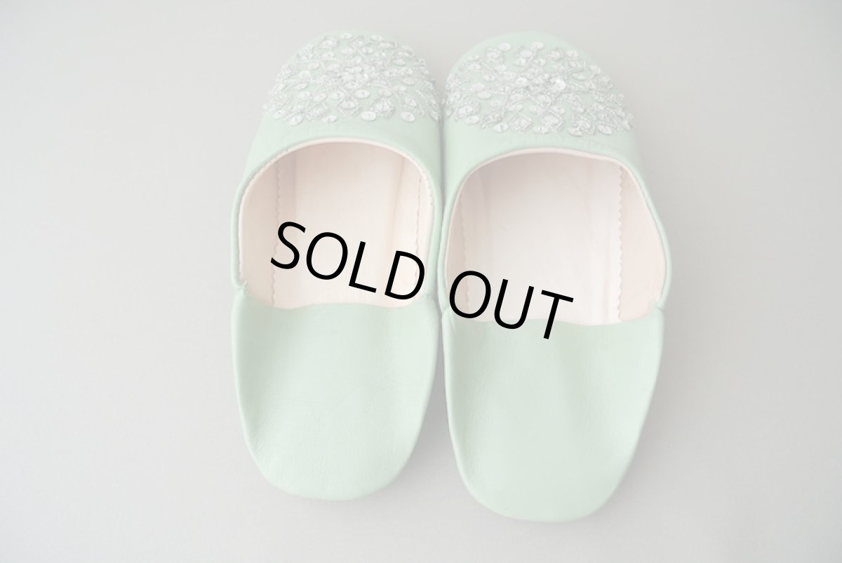 画像6: バブーシュ・スパンコール（淡いグリーン ）24〜25センチ　メール便可・ラッピング無料 (6)