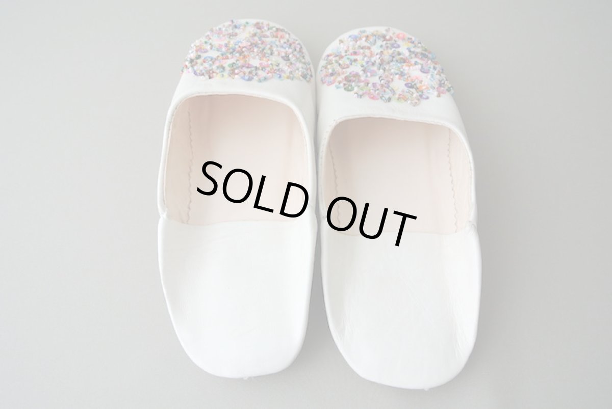 画像6: バブーシュ・スパンコール（白×カラフル）23〜24センチ　メール便可・ラッピング無料 (6)