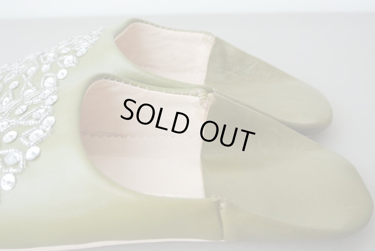 画像5: バブーシュ・スパンコール （カーキ）24〜25センチ メール便可・ラッピング無料 (5)