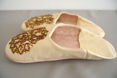 画像4: バブーシュ・スパンコール（アイボリー× ゴールド）24〜25センチ メール便可・ラッピング無料 (4)