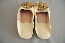 画像6: バブーシュ・スパンコール（アイボリー× ゴールド）24〜25センチ メール便可・ラッピング無料 (6)