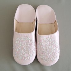 画像1: バブーシュ・スパンコール （桜色）24〜25センチ メール便可・ラッピング無料 (1)