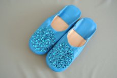 画像2: バブーシュ・スパンコール（ターコイズブルー）24〜25センチ　メール便可・ラッピング無料 (2)