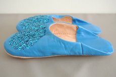 画像4: バブーシュ・スパンコール（ターコイズブルー）24〜25センチ　メール便可・ラッピング無料 (4)