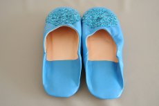 画像6: バブーシュ・スパンコール（ターコイズブルー）24〜25センチ　メール便可・ラッピング無料 (6)