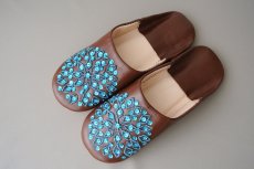 画像2: バブーシュ・スパンコール （ブラウン×ブルー）24〜25センチ メール便・ラッピング無料 (2)