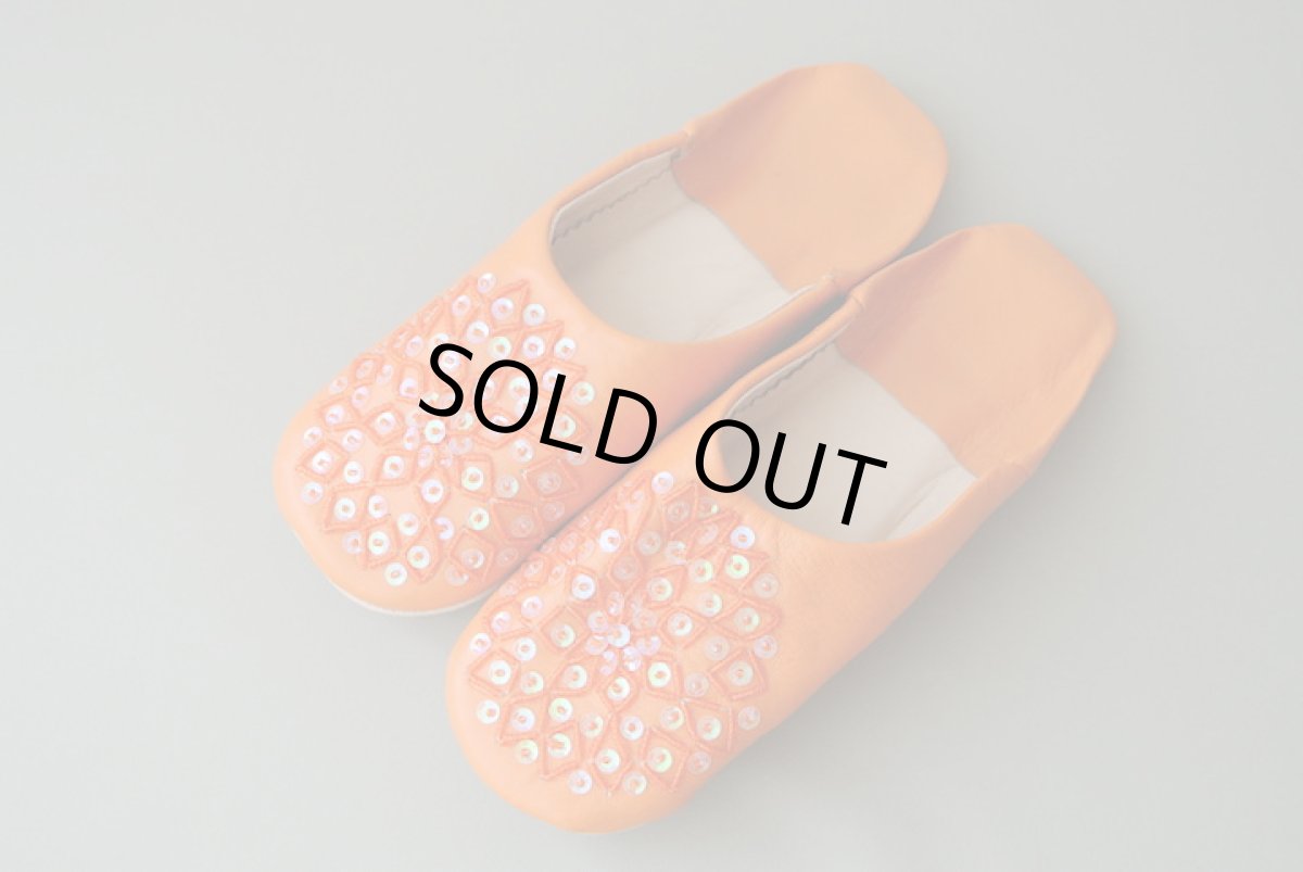 画像2: バブーシュ・スパンコール （オレンジ）24〜25センチ　メール便可・ラッピング無料 (2)