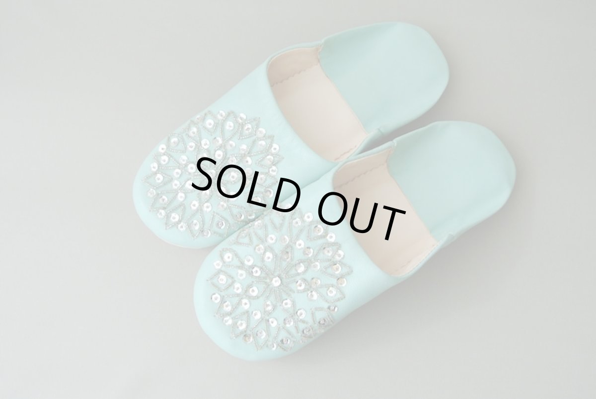 画像2: バブーシュ・スパンコール （ブルーグリーン）24〜25センチ メール便可・ラッピング無料 (2)