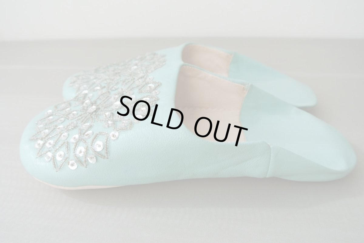 画像4: バブーシュ・スパンコール （ブルーグリーン）24〜25センチ メール便可・ラッピング無料 (4)