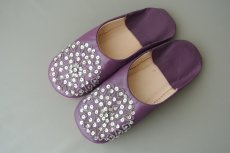 画像2: バブーシュ・スパンコール （古代紫）24〜25センチ メール便可・ラッピング無料 (2)