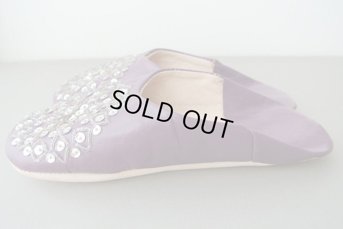 画像4: バブーシュ・スパンコール （古代紫）24〜25センチ メール便可・ラッピング無料 (4)