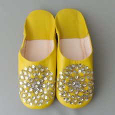 画像1: バブーシュ・スパンコール （マスタードイエロー）24〜25センチ メール便・ラッピング無料 (1)