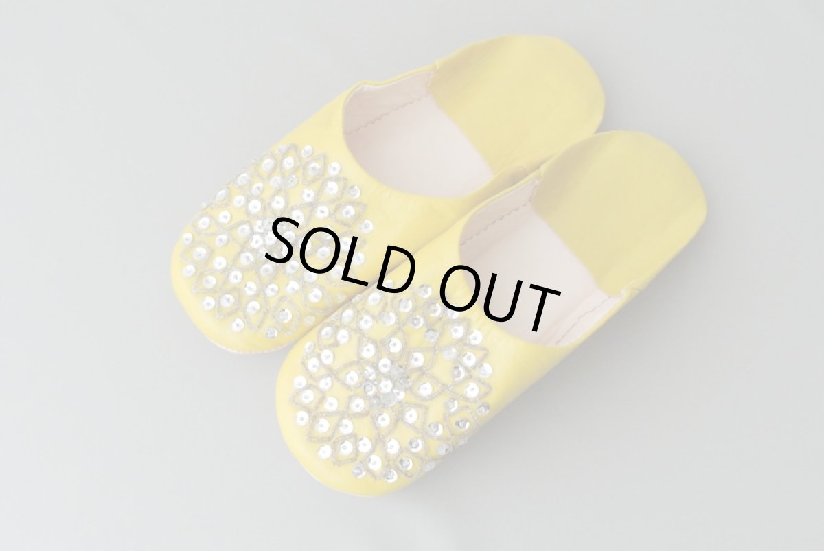 画像2: バブーシュ・スパンコール （マスタードイエロー）24〜25センチ メール便可・ラッピング無料 (2)