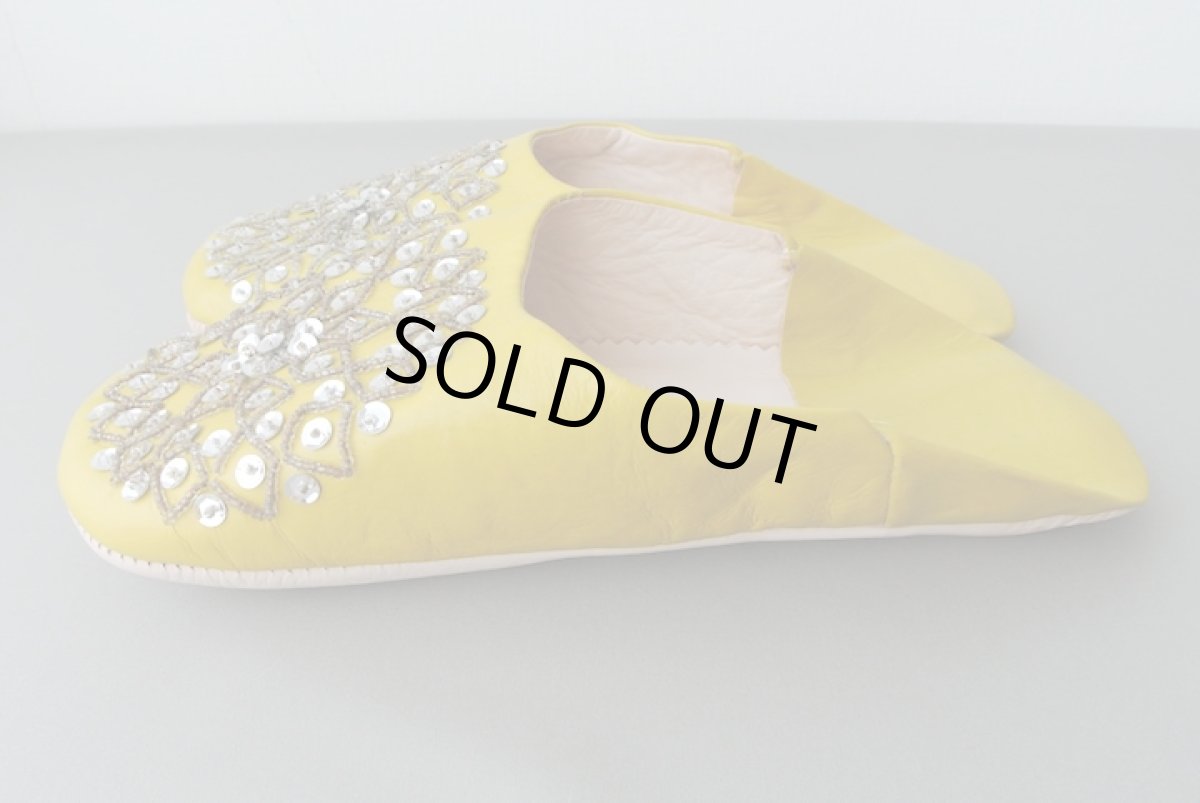 画像4: バブーシュ・スパンコール （マスタードイエロー）24〜25センチ メール便可・ラッピング無料 (4)