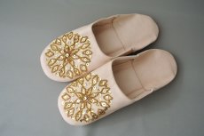 画像2: バブーシュ・スパンコール（ ヌメ革×ゴールド）24〜25センチ メール便可・ラッピング無料 (2)