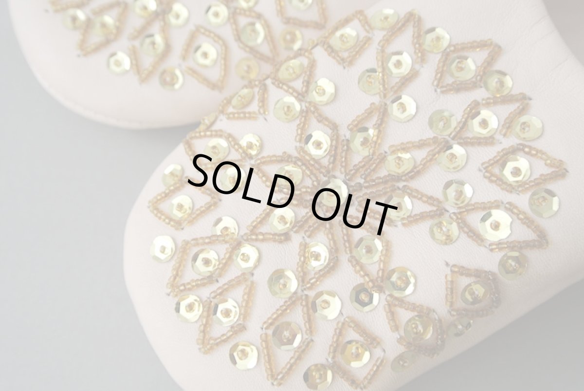 画像3: バブーシュ・スパンコール（ ヌメ革×ゴールド）24〜25センチ メール便可・ラッピング無料 (3)