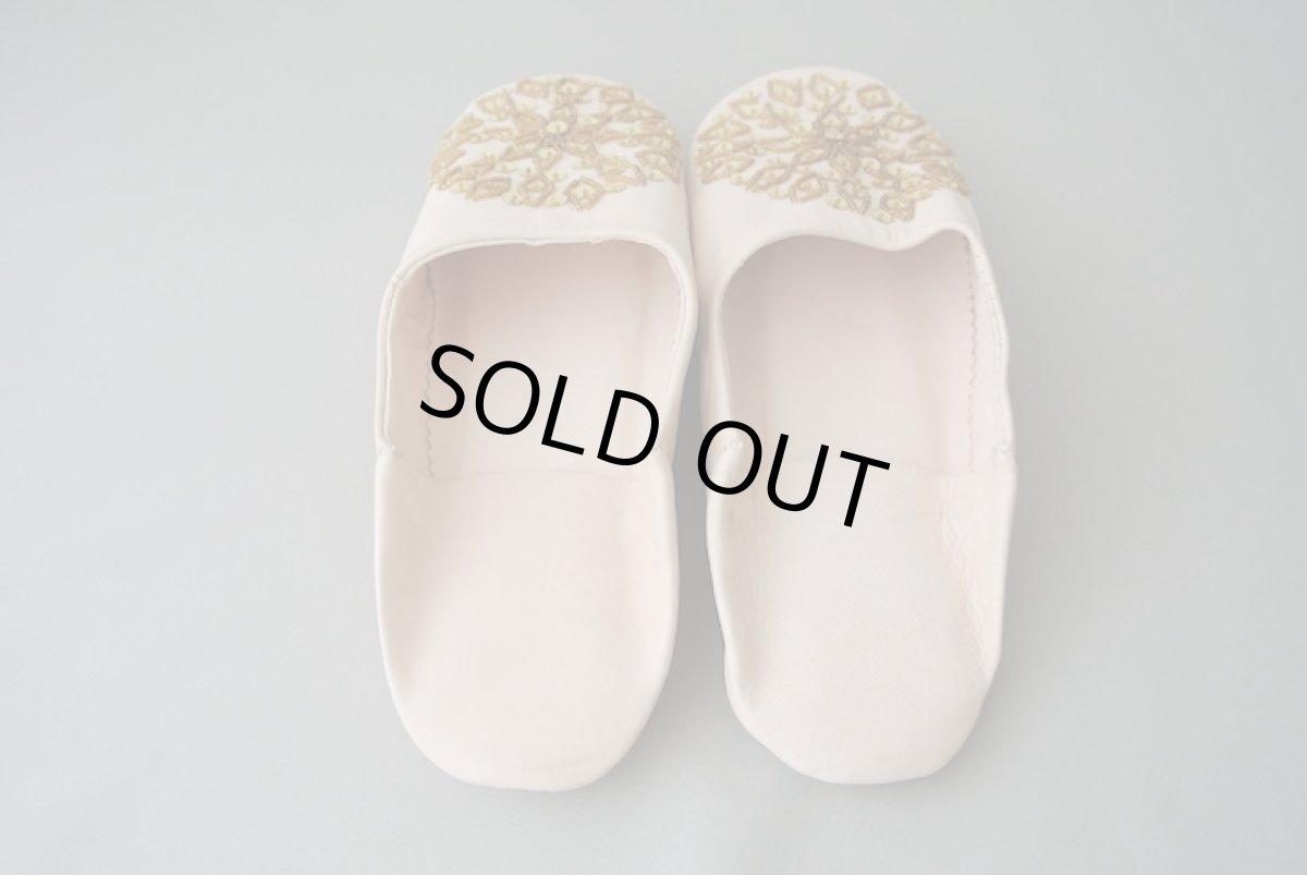 画像6: バブーシュ・スパンコール（ ヌメ革×ゴールド）24〜25センチ メール便可・ラッピング無料 (6)