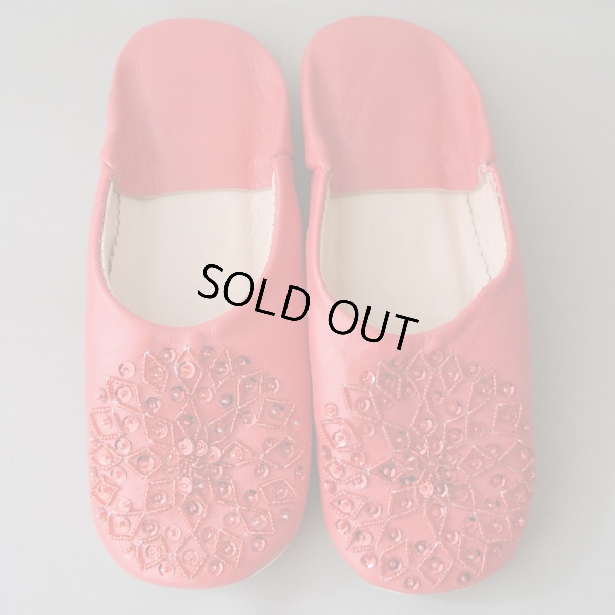 画像1: バブーシュ・スパンコール（レッド）24〜25センチ メール便可・ラッピング無料 (1)