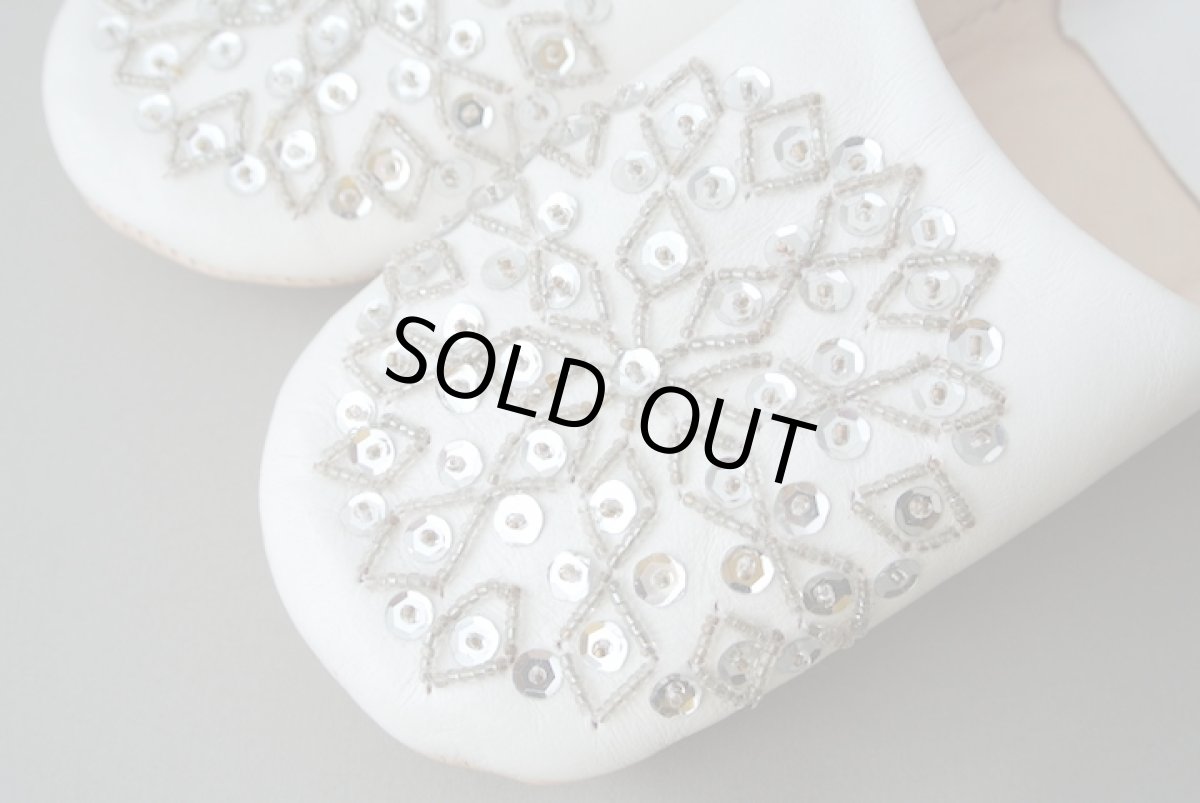 画像3: バブーシュ・スパンコール （ 白×シルバー）23〜24センチ メール便可・ラッピング無料 (3)