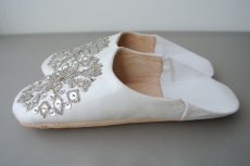 画像4: バブーシュ・スパンコール （ 白×シルバー）23〜24センチ メール便・ラッピング無料 (4)