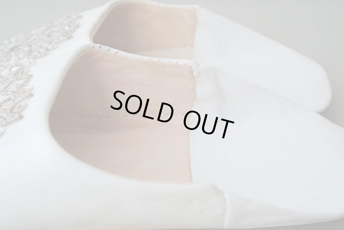 画像5: バブーシュ・スパンコール （ 白×シルバー）23〜24センチ メール便可・ラッピング無料 (5)