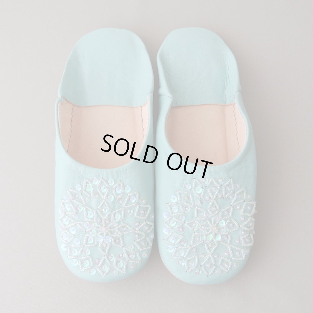 画像1: バブーシュ・スパンコール（ブルーグリーン）メール便可・ラッピング無料 (1)