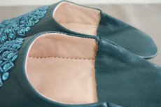 画像5: バブーシュ・スパンコール（グレイッシュグリーン×ブルー）22〜25センチ　メール便可・ラッピング無料 (5)