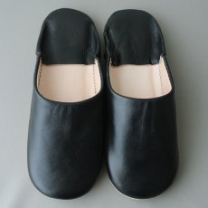 画像1: バブーシュ｜無地・レディース（ブラック）【ワケあり】24〜25cm ラッピング無料・メール便可 (1)