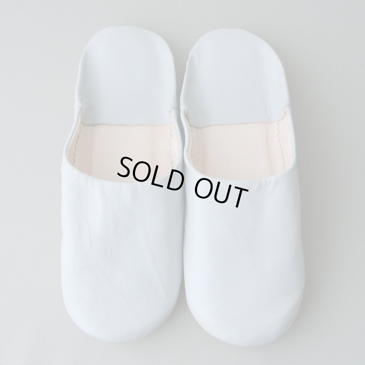 画像1: バブーシュ｜無地・レディース（ライトグレー）24〜25cm【ワケあり】ラッピング無料・メール便可 (1)