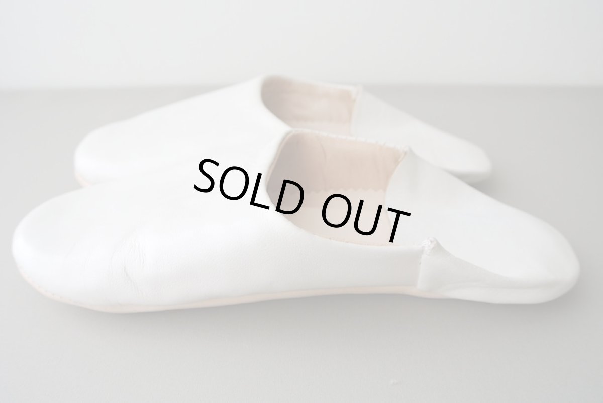 画像4: バブーシュ｜無地・レディース（ホワイト）24〜25cm【ワケあり】ラッピング無料・メール便可 (4)