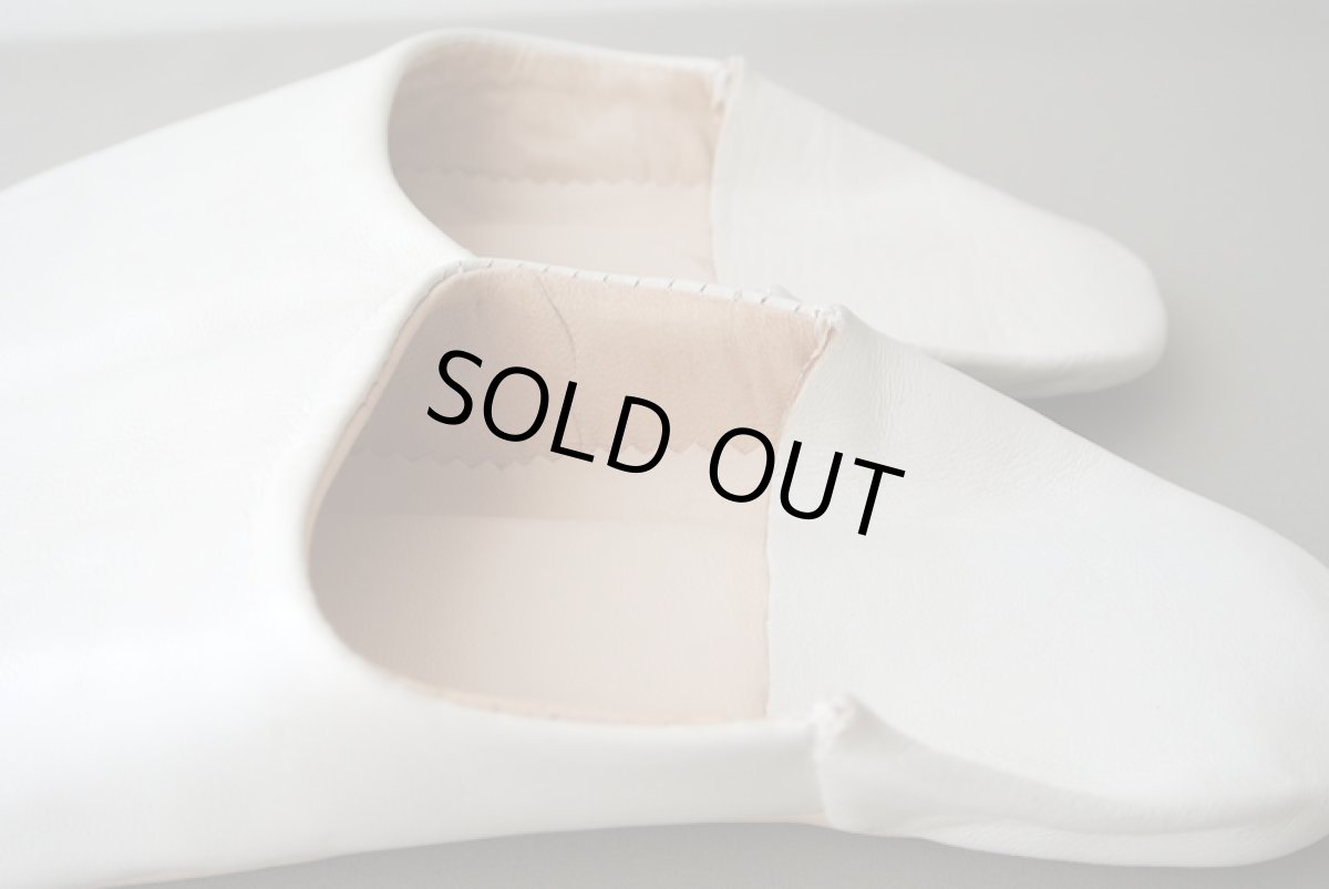 画像5: バブーシュ｜無地・レディース（ホワイト）24〜25cm【ワケあり】ラッピング無料・メール便可 (5)