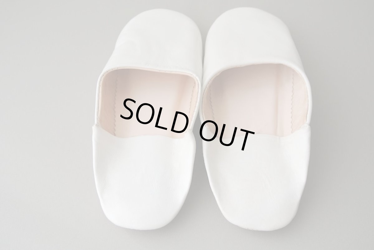 画像6: バブーシュ｜無地・レディース（ホワイト）24〜25cm【ワケあり】ラッピング無料・メール便可 (6)