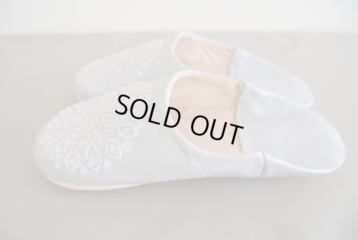 画像4: バブーシュ・スパンコール（ライトグレー×オーロラ）22〜25センチ　メール便可・ラッピング無料 (4)