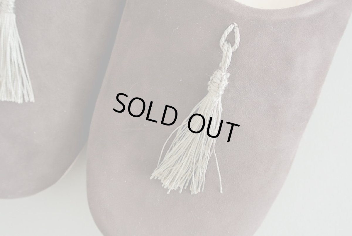 画像3: 【SALE】バブーシュ｜スウェード・メンズ　タッセル（こげ茶×グレージュ）26〜27センチ ラッピング無料 (3)