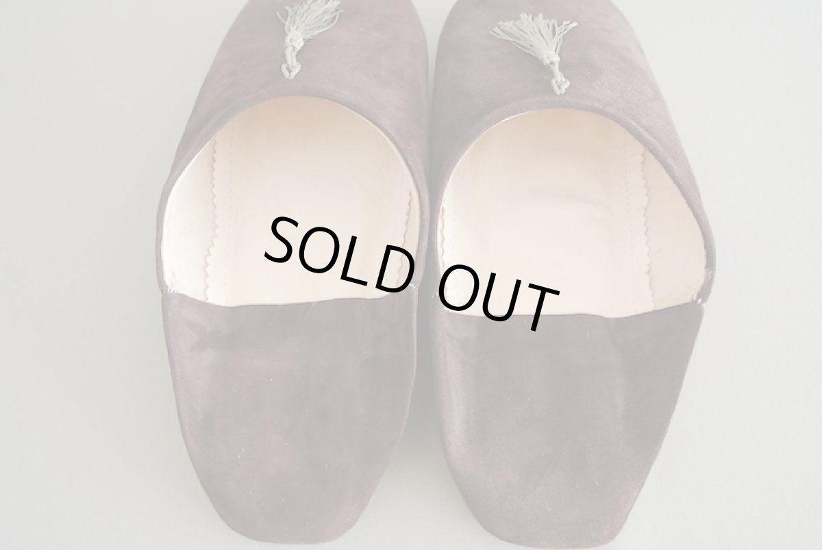 画像6: 【SALE】バブーシュ｜スウェード・メンズ　タッセル（こげ茶×グレージュ）26〜27センチ ラッピング無料 (6)