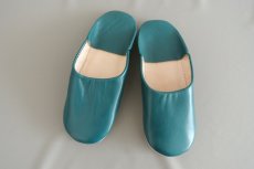 画像2: バブーシュ・無地 （グレイッシュグリーン）【メンズ】26〜27センチ　ラッピング無料 (2)