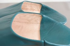 画像5: バブーシュ・無地 （グレイッシュグリーン）【メンズ】26〜27センチ　ラッピング無料 (5)