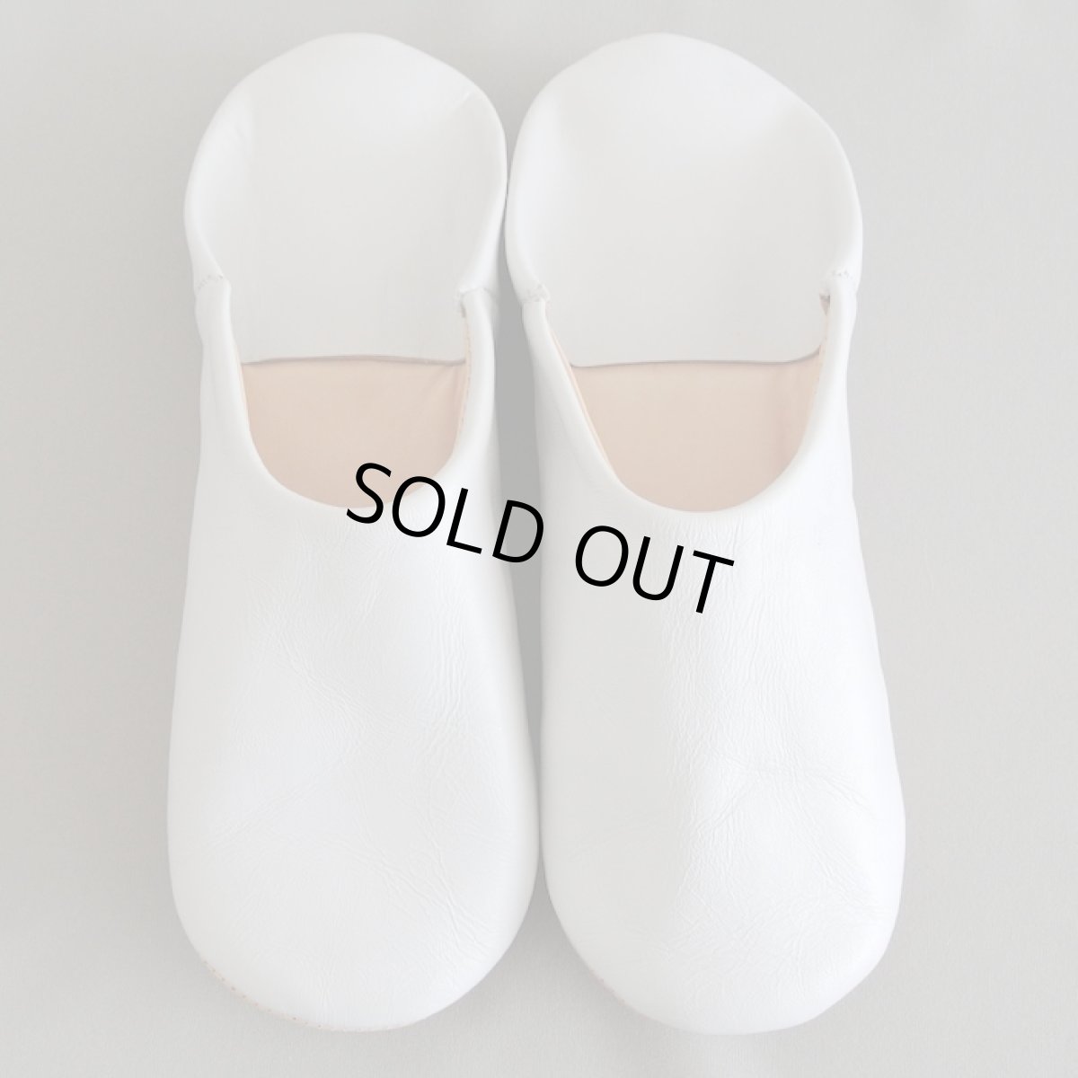 画像1: バブーシュ・無地 （極淡グレー）【メンズ】26〜27センチ　ラッピング無料 (1)