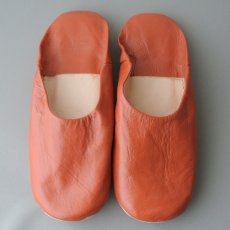 画像1: バブーシュ｜無地・メンズ（テラコッタオレンジ）26〜27cm【ワケあり】ラッピング無料 (1)