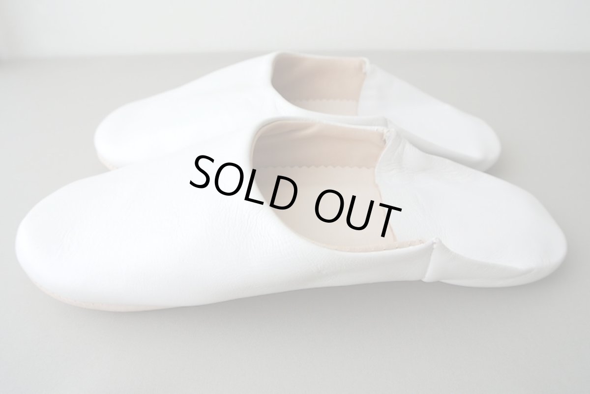 画像4: バブーシュ｜無地・メンズ（白）26〜27cm【ワケあり】ラッピング無料 (4)