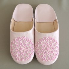 画像1: バブーシュ・スパンコール（マットピンク）22〜25センチ　メール便可・ラッピング無料 (1)