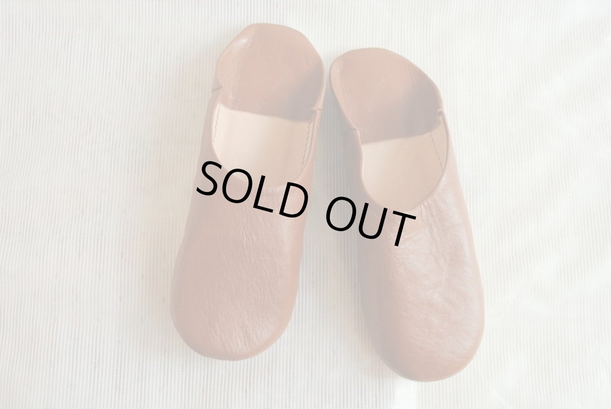 画像2: バブーシュ｜無地・メンズ（ブラウン）【ワケあり】26〜27センチ ラッピング無料 (2)