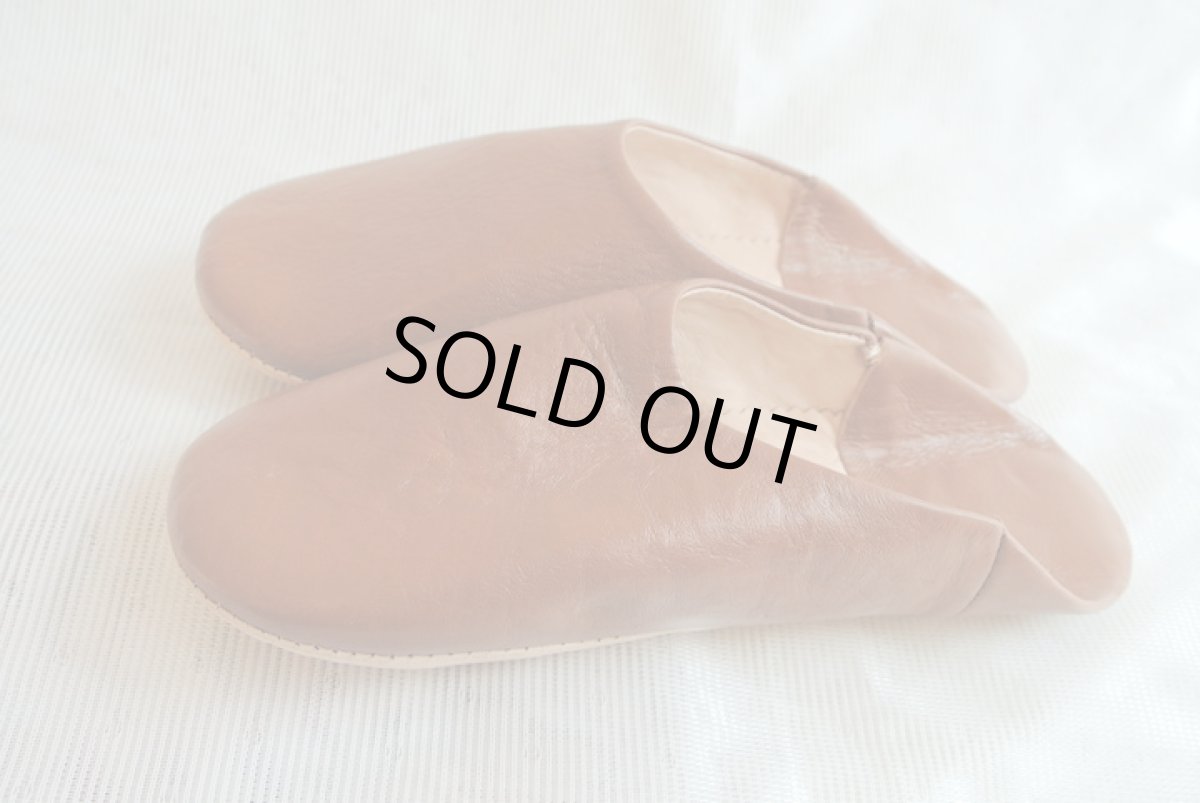 画像4: バブーシュ｜無地・メンズ（ブラウン）【ワケあり】26〜27センチ ラッピング無料 (4)