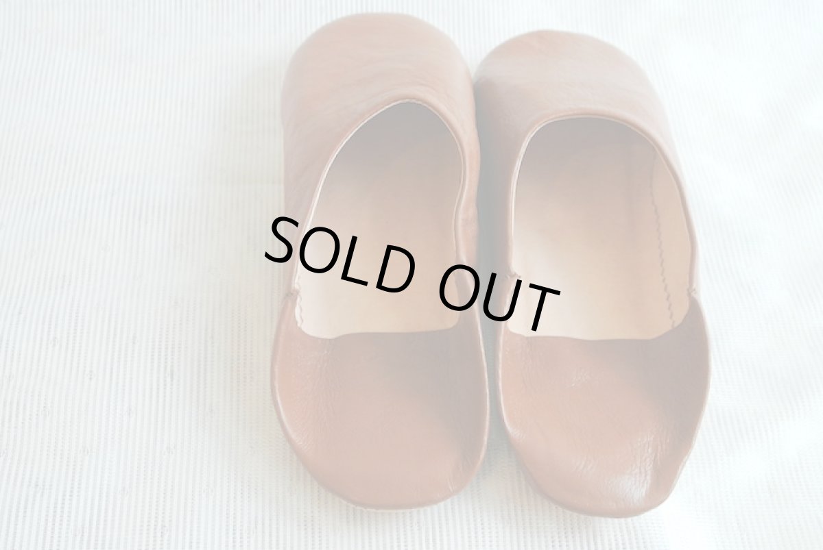 画像6: バブーシュ｜無地・メンズ（ブラウン）【ワケあり】26〜27センチ ラッピング無料 (6)