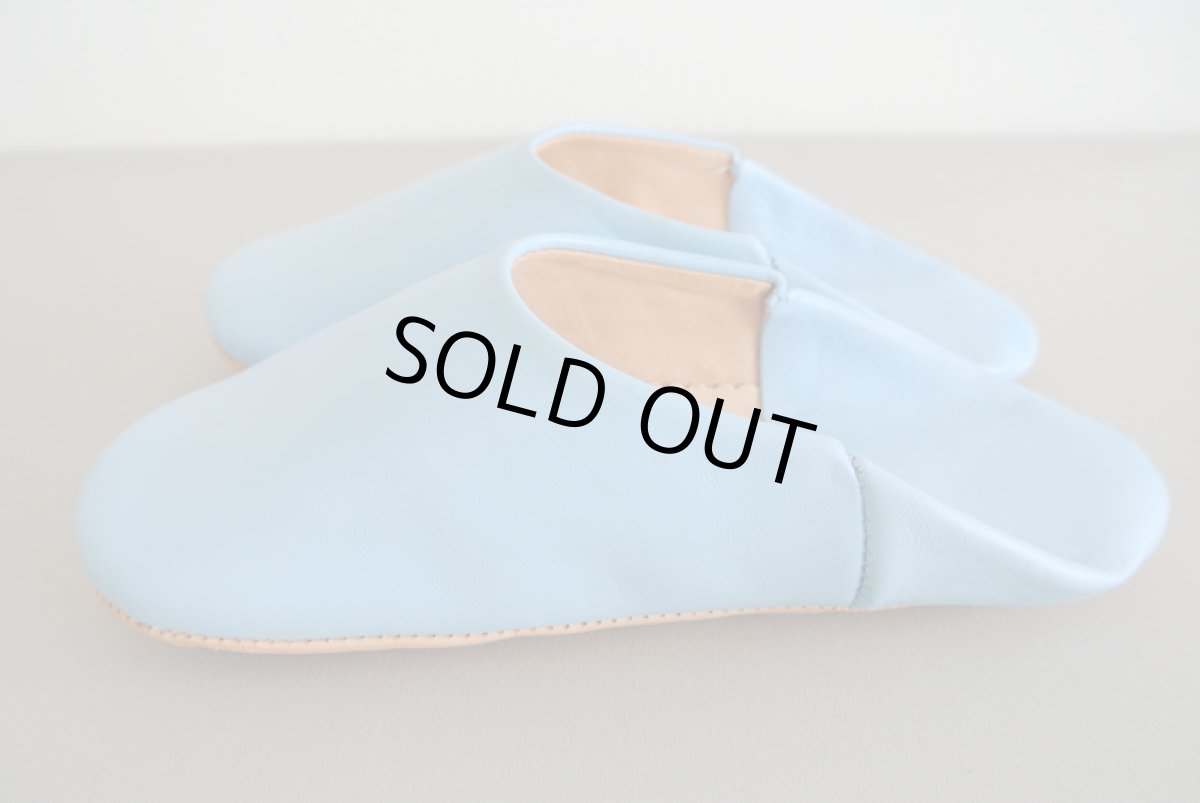 画像3: バブーシュ｜無地・レディース（スカイブルー）【ワケあり】23〜24センチ ラッピング無料・メール便可 (3)