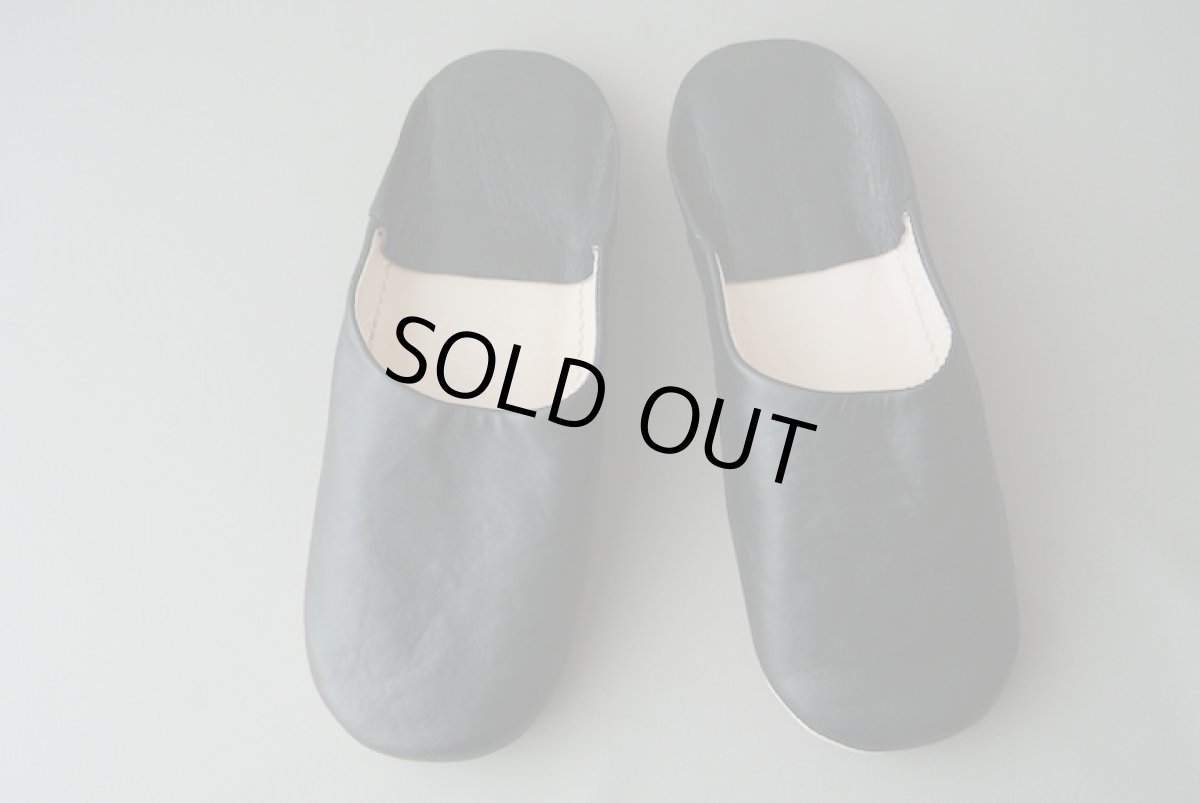 画像2: バブーシュ｜無地・メンズ（ブラック）【ワケあり】ラッピング無料 (2)