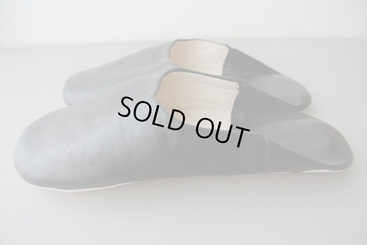 画像4: バブーシュ｜無地・メンズ（ブラック）【ワケあり】ラッピング無料 (4)