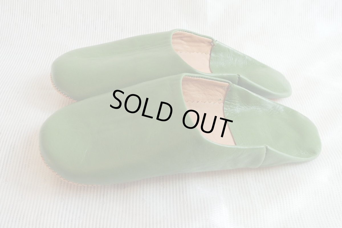 画像4: バブーシュ｜無地・レディース（抹茶色）【ワケあり】24〜25センチ ラッピング無料・メール便可 (4)