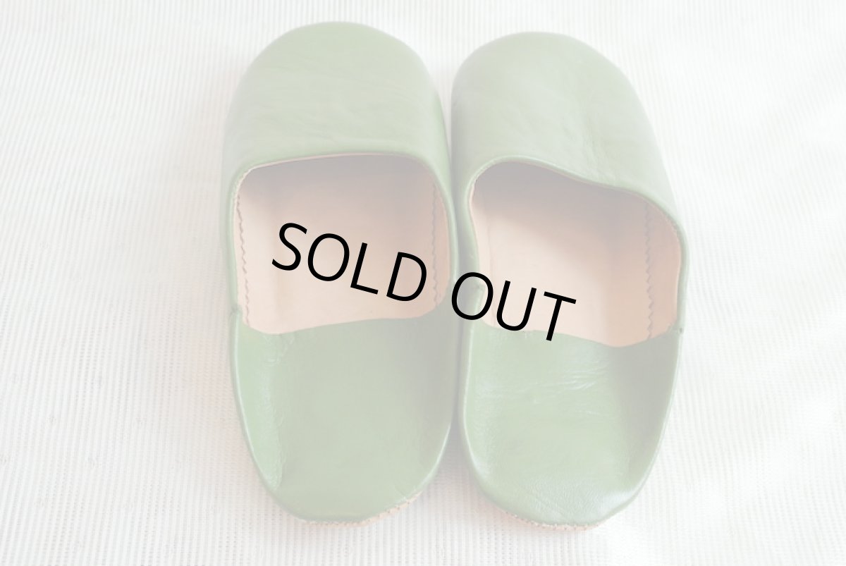 画像6: バブーシュ｜無地・レディース（抹茶色）【ワケあり】24〜25センチ ラッピング無料・メール便可 (6)